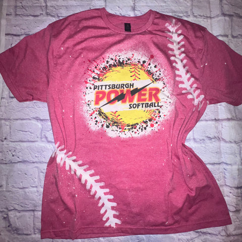 Pittsburgh Power Softball Blast Bleached Tee