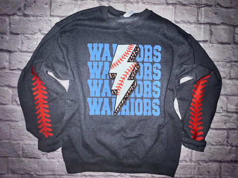 Warriors Baseball Bolt Crewneck