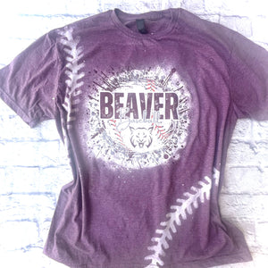 Beaver Baseball Blast Bleached Tee