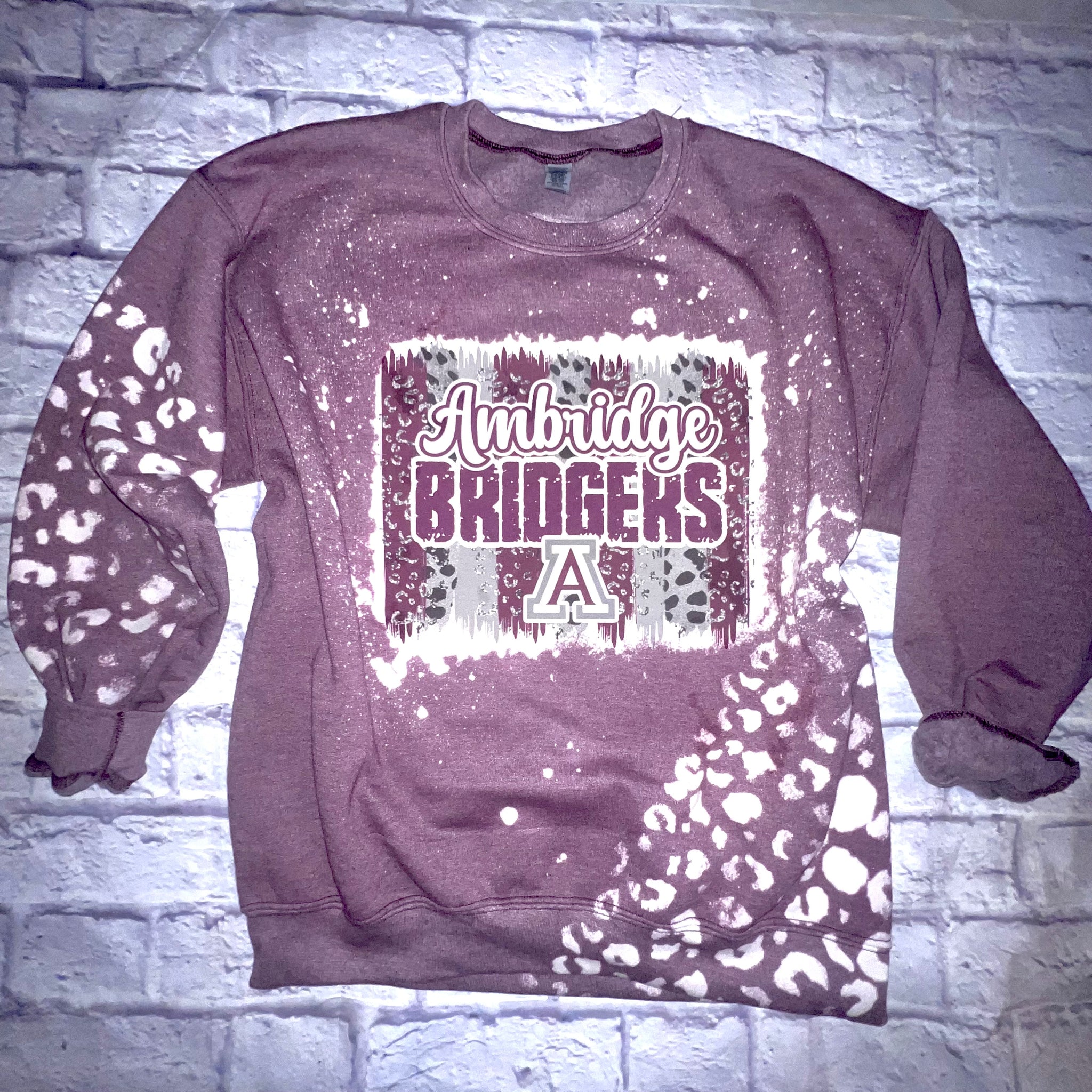 Bridgers Brushed Bleached Leopard Crew