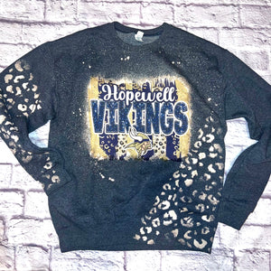 Vikings Brushed Bleached Leopard Crew