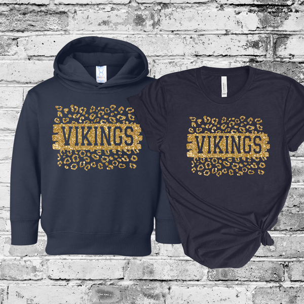 Vikings Glitter Leopard Crew