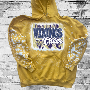 Vikings Cheer Brushstroke Bleached Hoodie