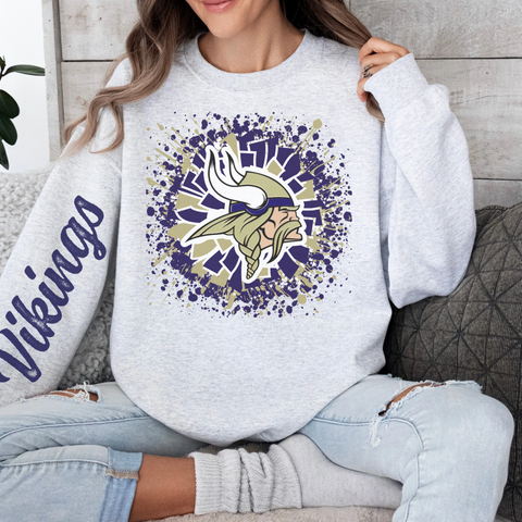 Vikings Splatter Pom Crew