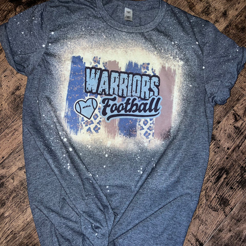 Warriors Football Bleached Brush Tee