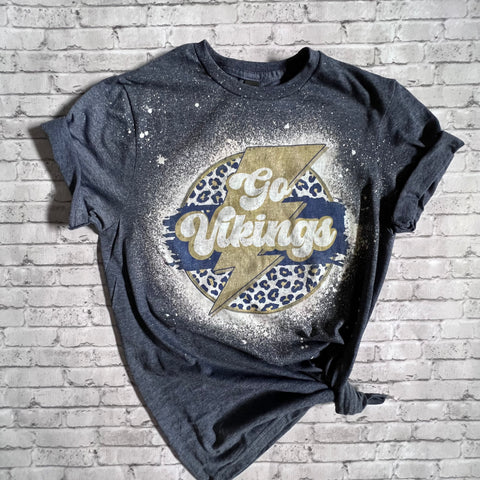 Vikings Retro Leopard Bolt Tee