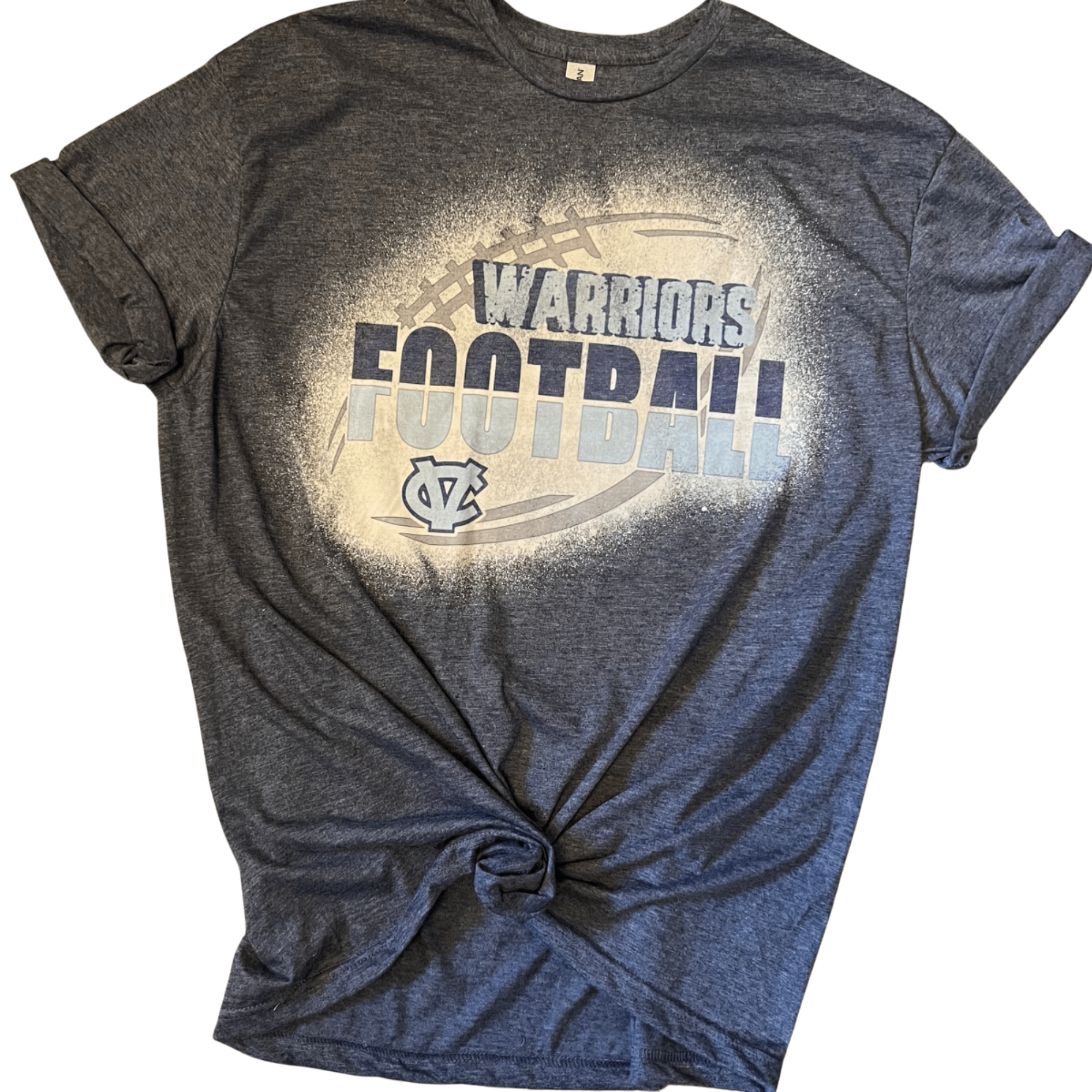 Warriors Football Outline Bleached Tee