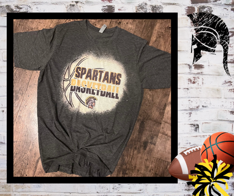 Bleached Spartans Basketball Tee